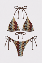 Bikini triángulo Samaná estampado azul